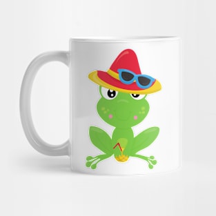 Cute Frog, Little Frog, Green Frog, Sunglasses Mug